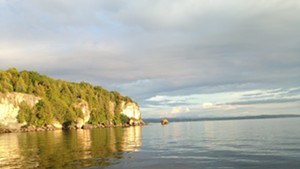 View of Lone Rock Point from Lake Champlain