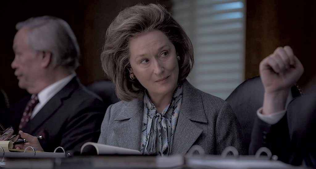 A WOMAN’S PLACE Streep stars as Washington Post owner Katharine Graham, the country’s first female newspaper publisher.