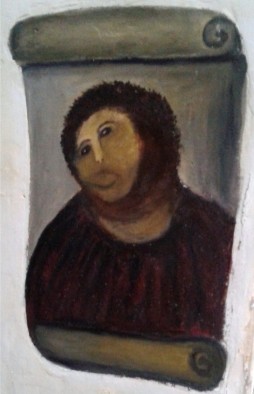 Attempted restoration of the 'Ecce Homo' fresco by Cecilia Giménez