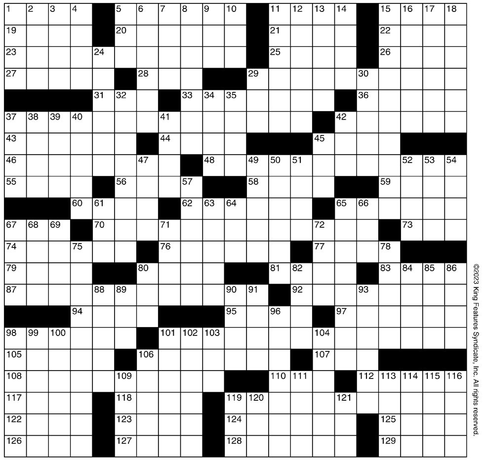 Crossword: Hard to See Fee (1/11/23) Crossword Seven Days