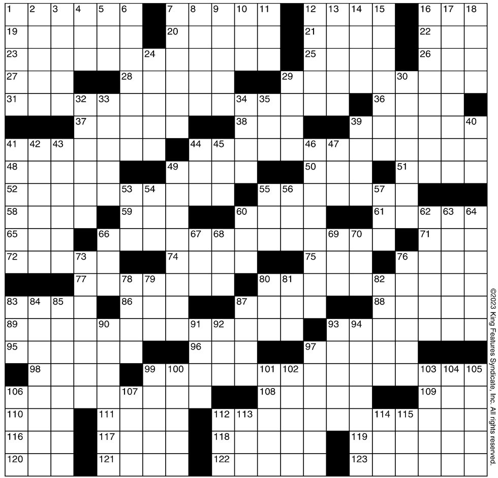 Crossword: #39 It #39 s Meaningless #39 (7/5/23) Crossword Seven Days