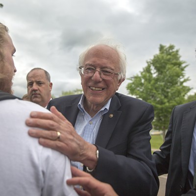 Photos From Bernie Sanders' Homecoming at the Burlington Airport
