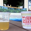 Maple-Whiskey Lemonade and a Cup of Noodles to-go from the Monkey House