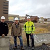 From left: Dave Farrington, Al Senecal and Scott Ireland at the CityPlace site in Burlington