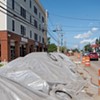 The southbound lane of Main Street in Winooski, closed until November