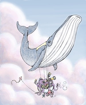 COURTESY OF NVU - "Whale Balloon," digital print by Barclay Tucker