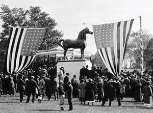 Unveiling of the statue of the first Morgan Horse, 1921 - Uploaded by UVMMorganHorseFarm