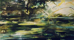 COURTESY OF WHITE RIVER GALLERY - "Waiting for Dragonflies," painting by Bunny Harvey