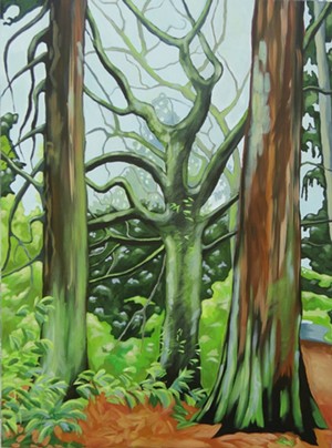 COURTESY OF S.P.A.C.E. GALLERY - "In the Giants' Realm," acrylic painting by Michele Johnson