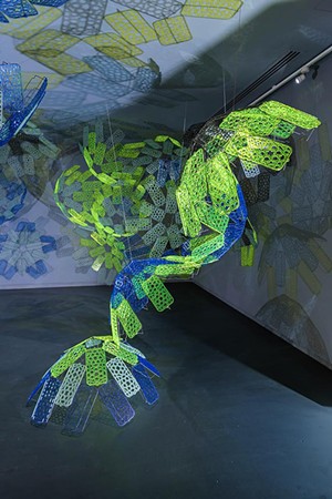 COURTESY OF BRATTLEBORO MUSEUM & ART CENTER - Installation view of "Luminous Muqarna" by Soo Sunny Park