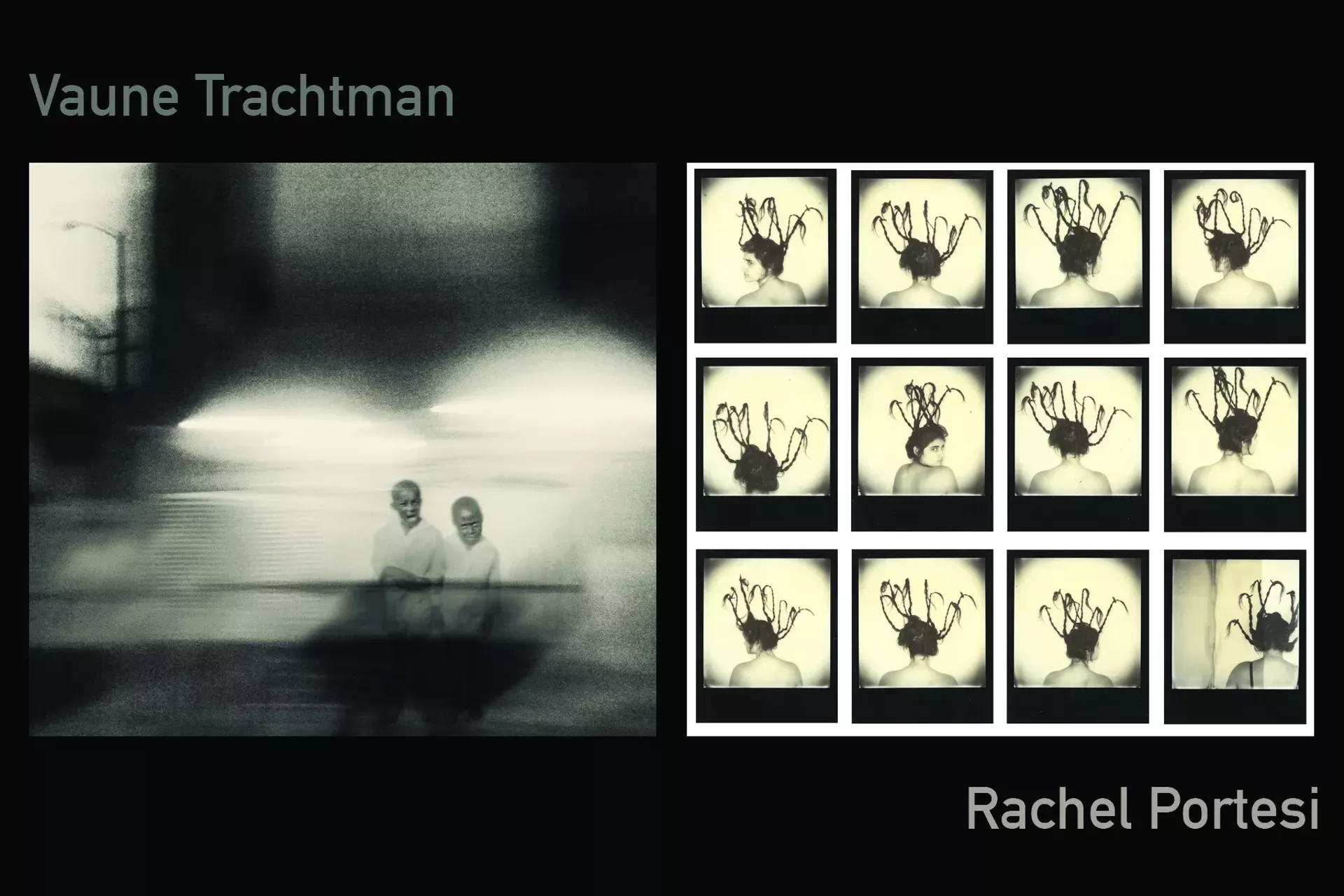 Left to right: &ldquo;Kindred&rdquo; by Vaune Trachtman,&ldquo; Chandelier Hair&rdquo; by Rachel Portesi