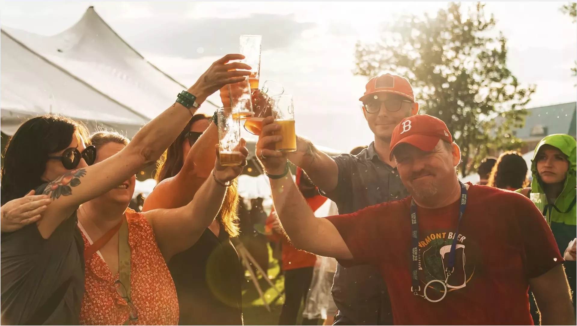 Attendees of the 2025 Vermont Brewers Fest enjoying VT craft beer