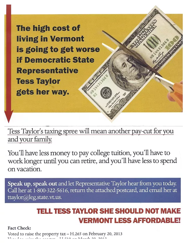 Vermonters First Hits House Democrats with Anti-Tax Mailer