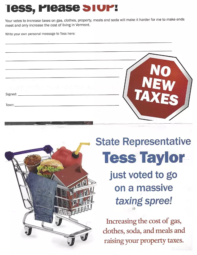 Vermonters First Hits House Democrats with Anti-Tax Mailer