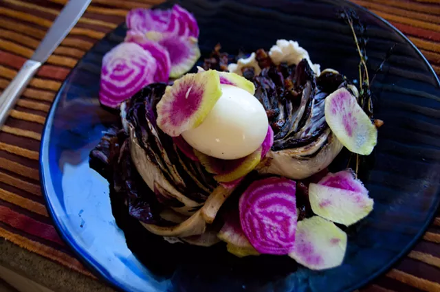 Farmers Market Kitchen: Seared Radicchio With Chevre and Egg