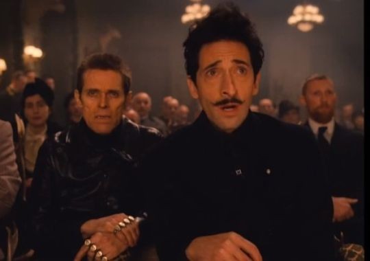 Willem Dafoe and Adrien Brody in Wes Anderson's The Grand Budapest Hotel
